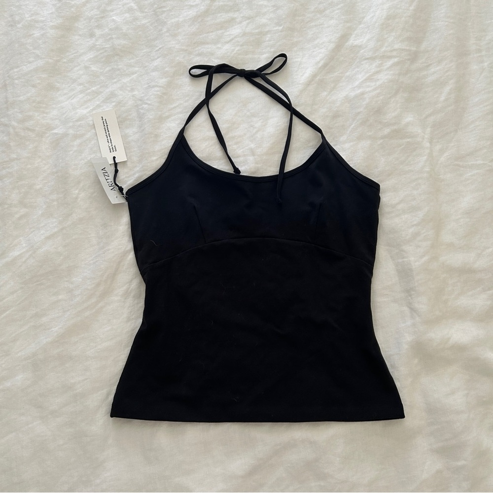 NWT Aritzia Entourage Black Halter Top
